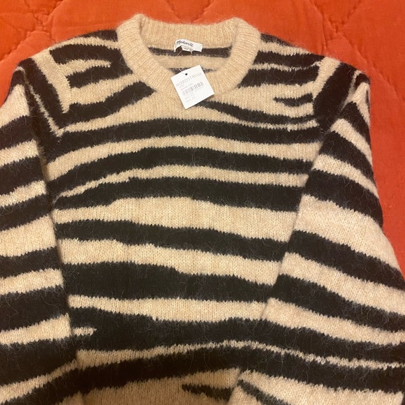 New MADEWELL ZABRA PRINT SWEATER - Picture 1 of 5